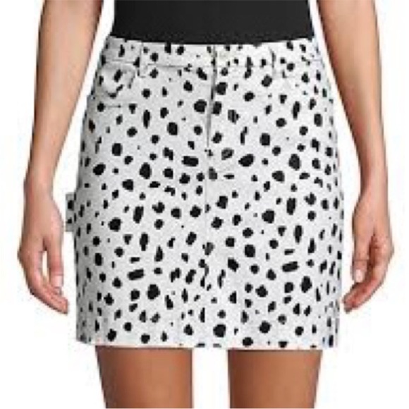ATM Cheetah Print Mini Skirt in Pale Silver Combo in Leopard Size 10 - Picture 1 of 7